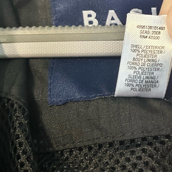 Button Down Windbreaker Jacket Men's Basic Editions Brand Black w/ hood. L. NWT. - Picture 10 of 13